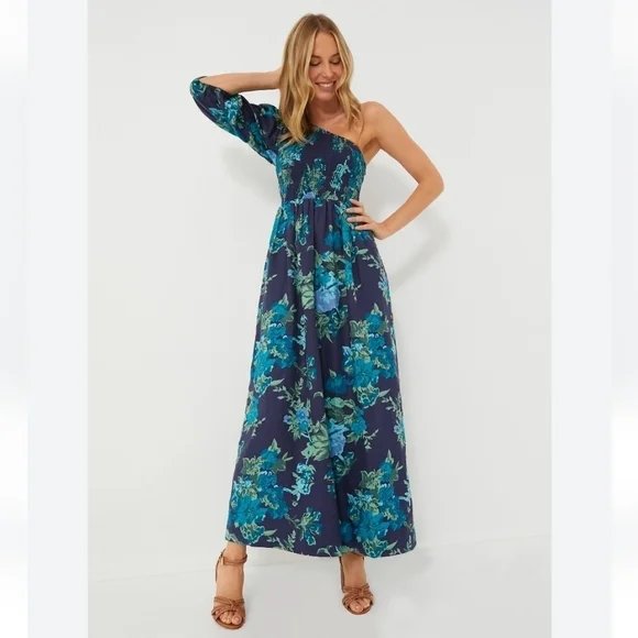 Faithfull the Brand | Dresses | Faithfull The Brand Escala Anha Blue  Asymmetrical Linen Maxi Dress Size 6 | Poshmark